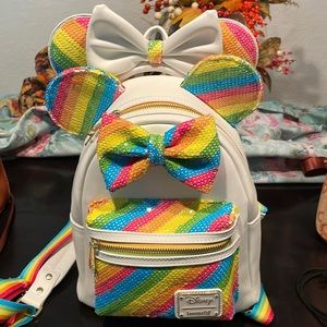 Loungefly rainbow Pride backpack and ears